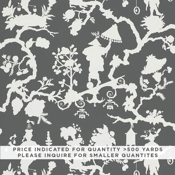 SHANTUNG SILHOUETTE PRINT Schumacher Fabric by the yard / 54 wide