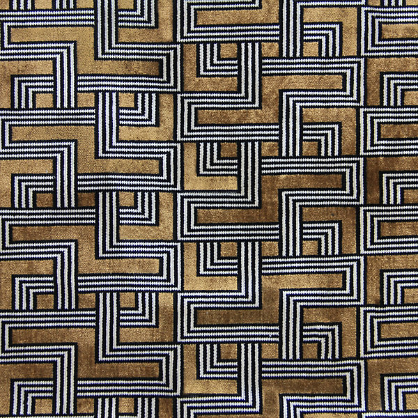 Jacquard viscose upholstery fabric with graphic pattern DIGBY VELVET by  Aldeco