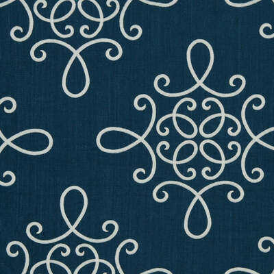 Beacon Hill Fabrics Fabrics -Crown Scroll | Indigo