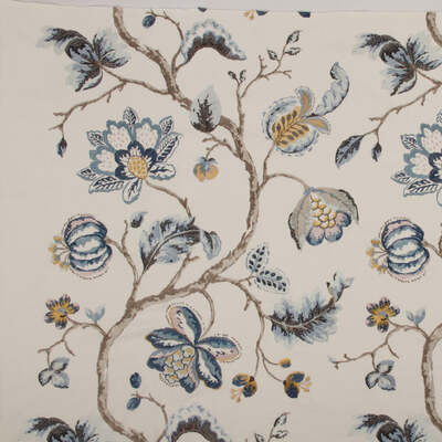 Robert Allen Fabrics Fabrics -BLOOM CITY | NAVY BLAZER