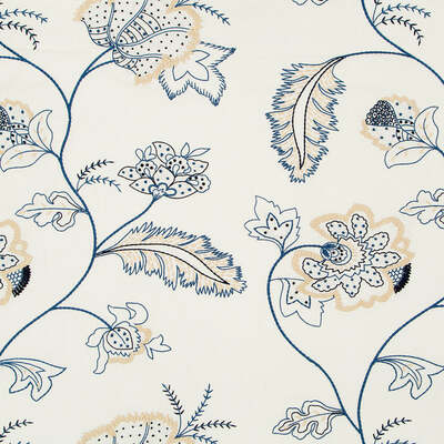 Beacon Hill Fabrics Fabrics -FLEUR RAFFIA | INDIGO
