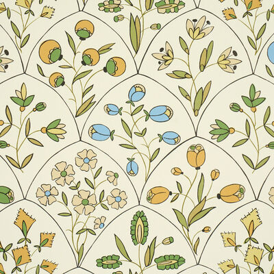 Schumacher Wallcovering -FRANCES SCALLOP FLORAL-5015961
