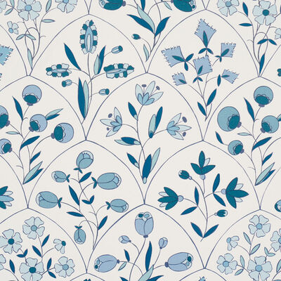 Schumacher Wallcovering -FRANCES SCALLOP FLORAL-5015962
