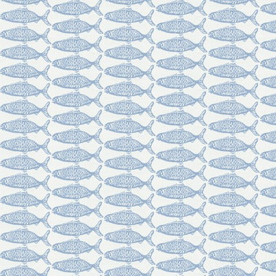 Stout Fabrics , School O Fish School O Fish, Blue color, Multipurpose Print style type , pattern number  7826-2