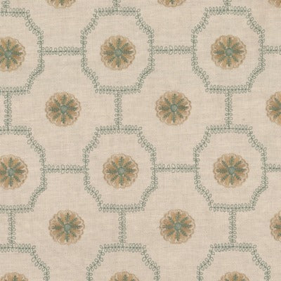 Stout Fabrics , Anna Anna, Gold color, Drapery Embroideries style type , pattern number  ANNA-1