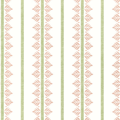Anna French wallcovering, Fern Stripe pattern , Blush color, Ethnic,Leaves,Stripes style type , pattern number  AT15100