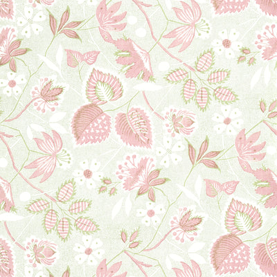Anna French wallcovering, Indienne Hazel pattern , Blush color, Ethnic,Floral,Jacobean,Leaves style type , pattern number  AT15113