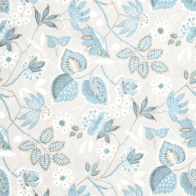 Anna French wallcovering, Indienne Hazel pattern , Navy color, Ethnic,Floral,Jacobean,Leaves style type , pattern number  AT15114