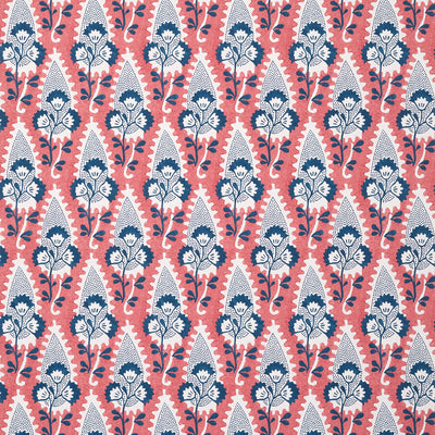Anna French wallcovering, Cornwall pattern , Red , Blue color, Ethnic,Geometric,Leaves,Trellis , Lattice style type , pattern number  AT15124
