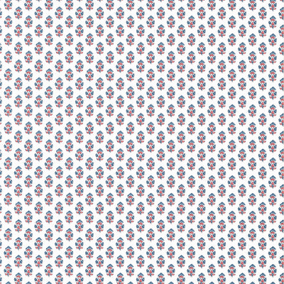 Anna French wallcovering, Julian pattern , Red , Blue color, Leaves,Small Print style type , pattern number  AT15166
