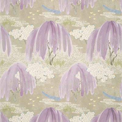 Anna French wallcovering, Willow Tree pattern , Lavender color, Chinoiserie,Floral,Leaves style type , pattern number  AT23107