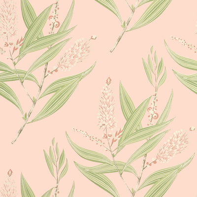 Anna French wallcovering, Winter Bud pattern , Blush color, Floral,Leaves style type , pattern number  AT23132