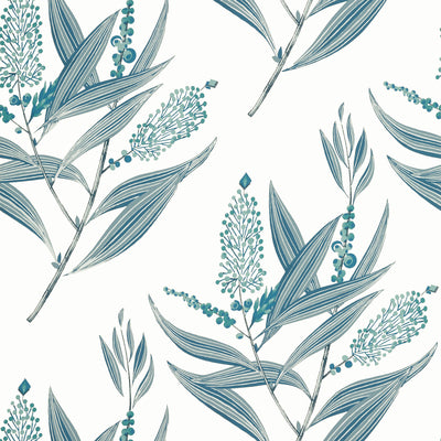 Anna French wallcovering, Winter Bud pattern , Soft Blue color, Floral,Leaves style type , pattern number  AT23135