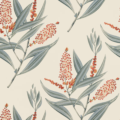 Anna French wallcovering, Winter Bud pattern , Orange color, Floral,Leaves style type , pattern number  AT23137