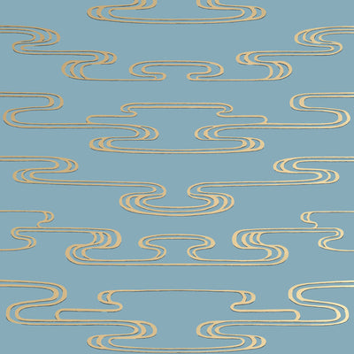 Anna French wallcovering, Cloudwater pattern , Blue color, Geometric style type , pattern number  AT23156