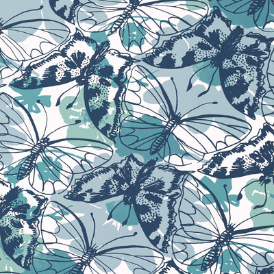Anna French wallcovering, Paxton pattern , Soft Blue color, Butterflies , Bugs style type , pattern number  AT23175