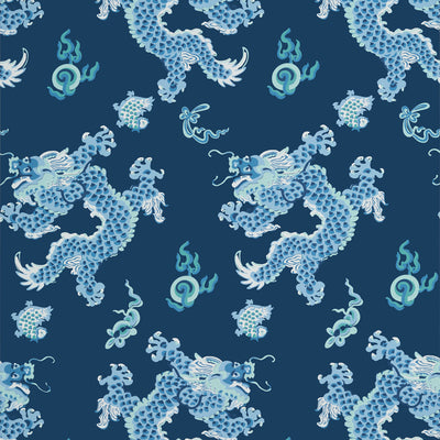 Anna French wallcovering, Dragon Dance pattern , Spa Blue color, Chinoiserie,Novelty style type , pattern number  AT23181