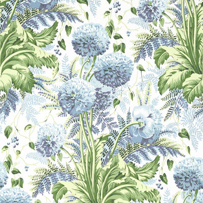 Anna French wallcovering, Dahlia pattern , Neutral , Spa Blue color, Floral style type , pattern number  AT24535