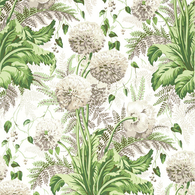 Anna French wallcovering, Dahlia pattern , Kelly , White color, Floral style type , pattern number  AT24538