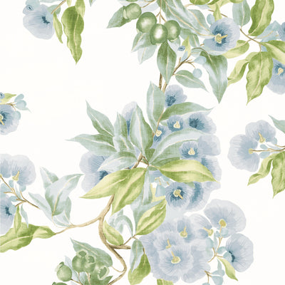 Anna French wallcovering, Camellia Garden pattern , Navy , Linen color, Floral style type , pattern number  AT24549