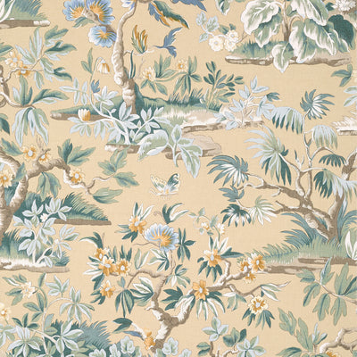 Anna French wallcovering, Elwood pattern , Soft Gold color, Floral style type , pattern number  AT24561