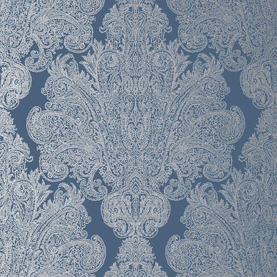 Anna French wallcovering, Auburn pattern , Blue , White color, Damask style type , pattern number  AT6105