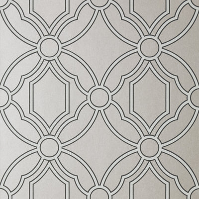 Anna French wallcovering, Roscoe pattern , Metallic Silver color, Geometric,Trellis , Lattice style type , pattern number  AT6126