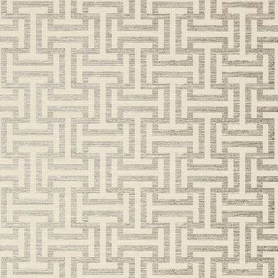 Anna French wallcovering, Rymann pattern , Silver , Cream color, Geometric style type , pattern number  AT6148