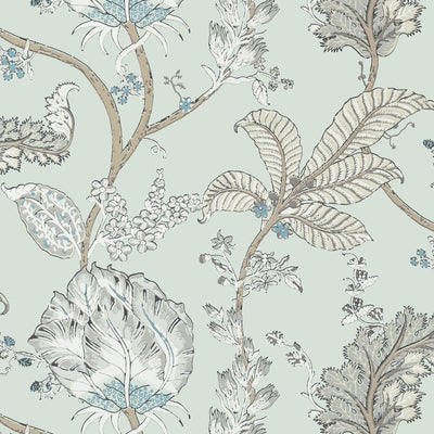 Anna French wallcovering, Kalamkari Vine pattern , Blue , White color, Floral,Jacobean style type , pattern number  AT78737