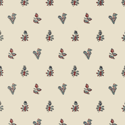 Anna French wallcovering, Jouy pattern , Red , Gold color, Floral,Leaves,Small Print style type , pattern number  AT78751