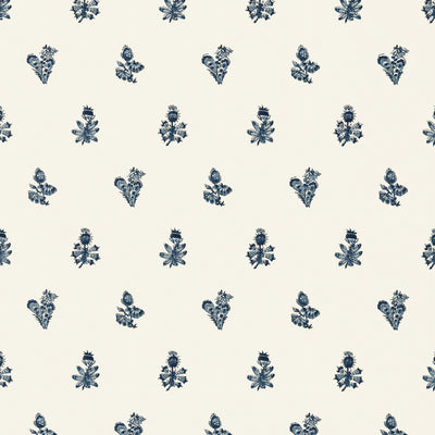 Anna French wallcovering, Jouy pattern , Blue color, Floral,Leaves,Small Print style type , pattern number  AT78758