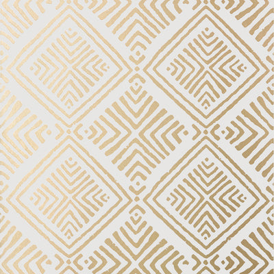 Anna French wallcovering, Donavin Diamond pattern , Metallic Gold , Silver color, Ethnic,Geometric style type , pattern number  AT78773