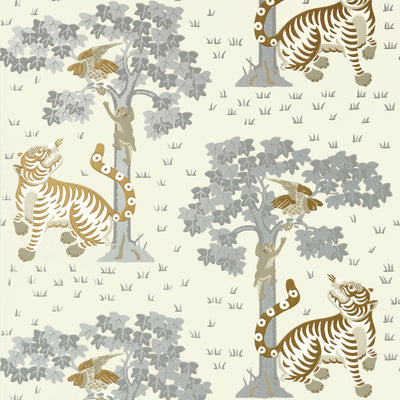 Anna French wallcovering, Kahna pattern , Metallic Gold color, Animals,Ethnic style type , pattern number  AT78779