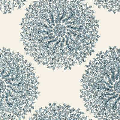 Anna French wallcovering, La Provence pattern , Navy color, Ethnic,Leaves,Medallions,Paisley style type , pattern number  AT78795
