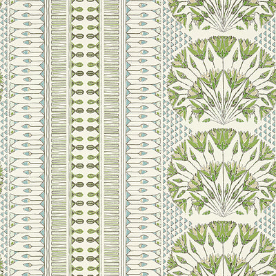 Anna French wallcovering, Cairo pattern , Green , White color, Floral,Leaves style type , pattern number  AT9623