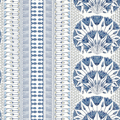 Anna French wallcovering, Cairo pattern , Spa Blue color, Ethnic,Floral,Leaves style type , pattern number  AT9624
