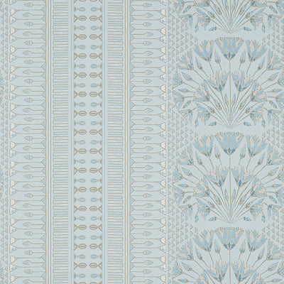 Anna French wallcovering, Cairo pattern , Blue , White color, Ethnic,Floral,Leaves style type , pattern number  AT9627
