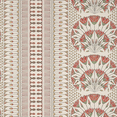 Anna French wallcovering, Cairo pattern , Coral color, Ethnic,Floral,Leaves style type , pattern number  AT9628