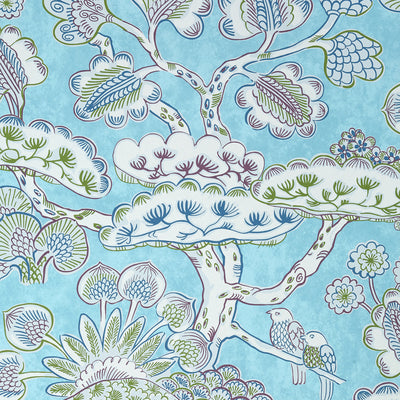 Anna French wallcovering, Tree House pattern , Blue color, Chinoiserie,Floral,Leaves style type , pattern number  AT9863