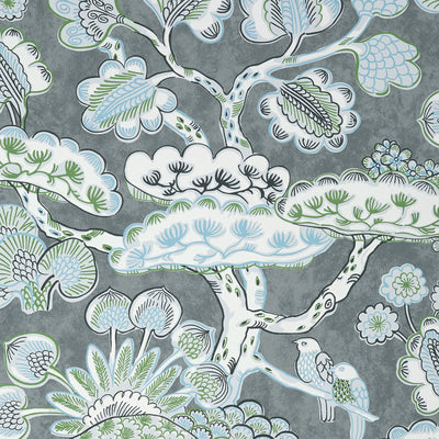 Anna French wallcovering, Tree House pattern , Grey color, Chinoiserie,Floral,Leaves style type , pattern number  AT9864