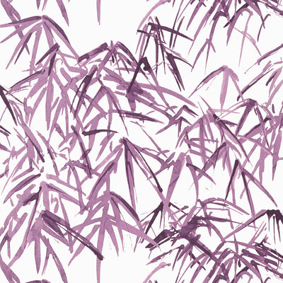 Anna French wallcovering, Kyoto Leaves pattern , Eggplant color, Chinoiserie,Leaves,Toile style type , pattern number  AT9871