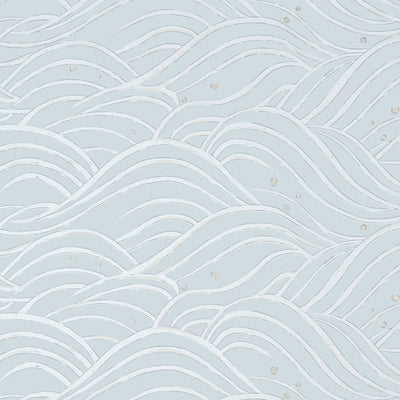 Anna French wallcovering, Waves pattern , Navy color, Chinoiserie,Geometric style type , pattern number  AT9875