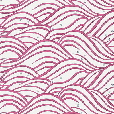 Anna French wallcovering, Waves pattern , Pink color, Chinoiserie,Geometric style type , pattern number  AT9877