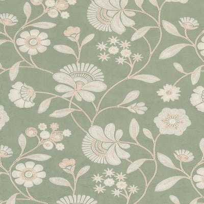 Stout Fabrics , Caeser Caeser, Green color, Multipurpose Embroideries style type , pattern number  CAES-2