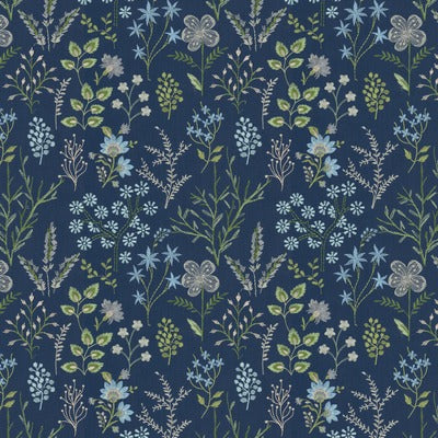 Stout Fabrics , Corona Corona, Navy color, Multipurpose Embroideries style type , pattern number  CORO-3