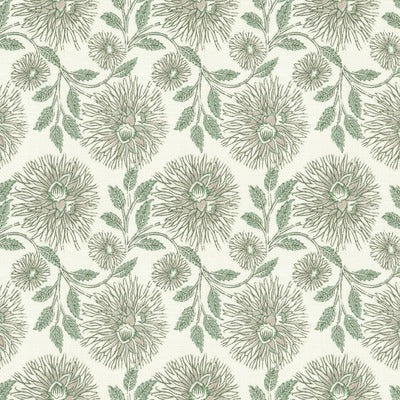 Stout Fabrics , Dahlia Dahlia, Green color, Multipurpose Print style type , pattern number  DAHL-1