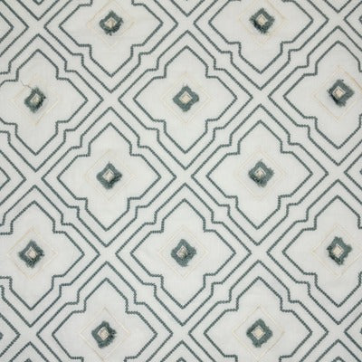 Stout Fabrics , Pongo Pongo, Turquoise color, Drapery Embroideries style type , pattern number  PONG-1