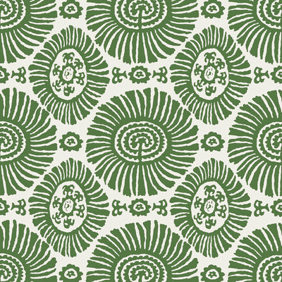 Thibaut Design wallcovering, Solis pattern , Green color, Ethnic,Geometric,Medallions,Tropical style type , pattern number  T10081