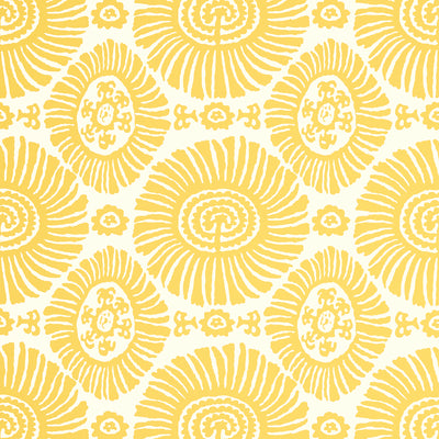 Thibaut Design wallcovering, Solis pattern , Yellow color, Ethnic,Geometric,Medallions,Tropical style type , pattern number  T10086
