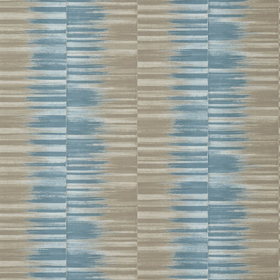 Thibaut Design wallcovering, Mekong Stripe pattern , Turquoise , Navy color, Stripes style type , pattern number  T10092